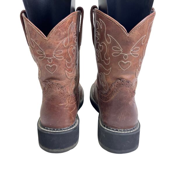 ARIAT Boots 9.5B Fatbaby Saddle Russet Rebel Dapper Western Leather Pull On - Picture 3 of 9